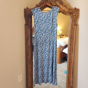 LOFT Blue floral midi dress